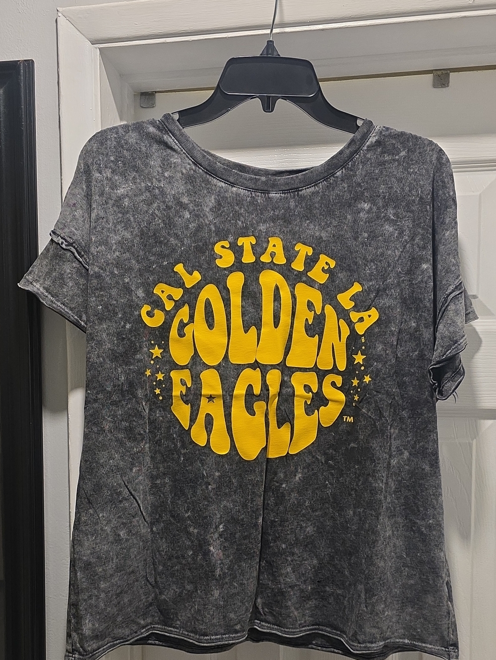 Golden Eagles Gray Mineral Wash Tee with Yellow Graphic